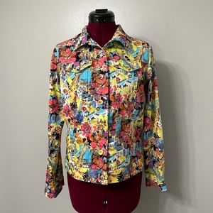 Attyre Long Sleeve Button Up Floral Misc. Jacket